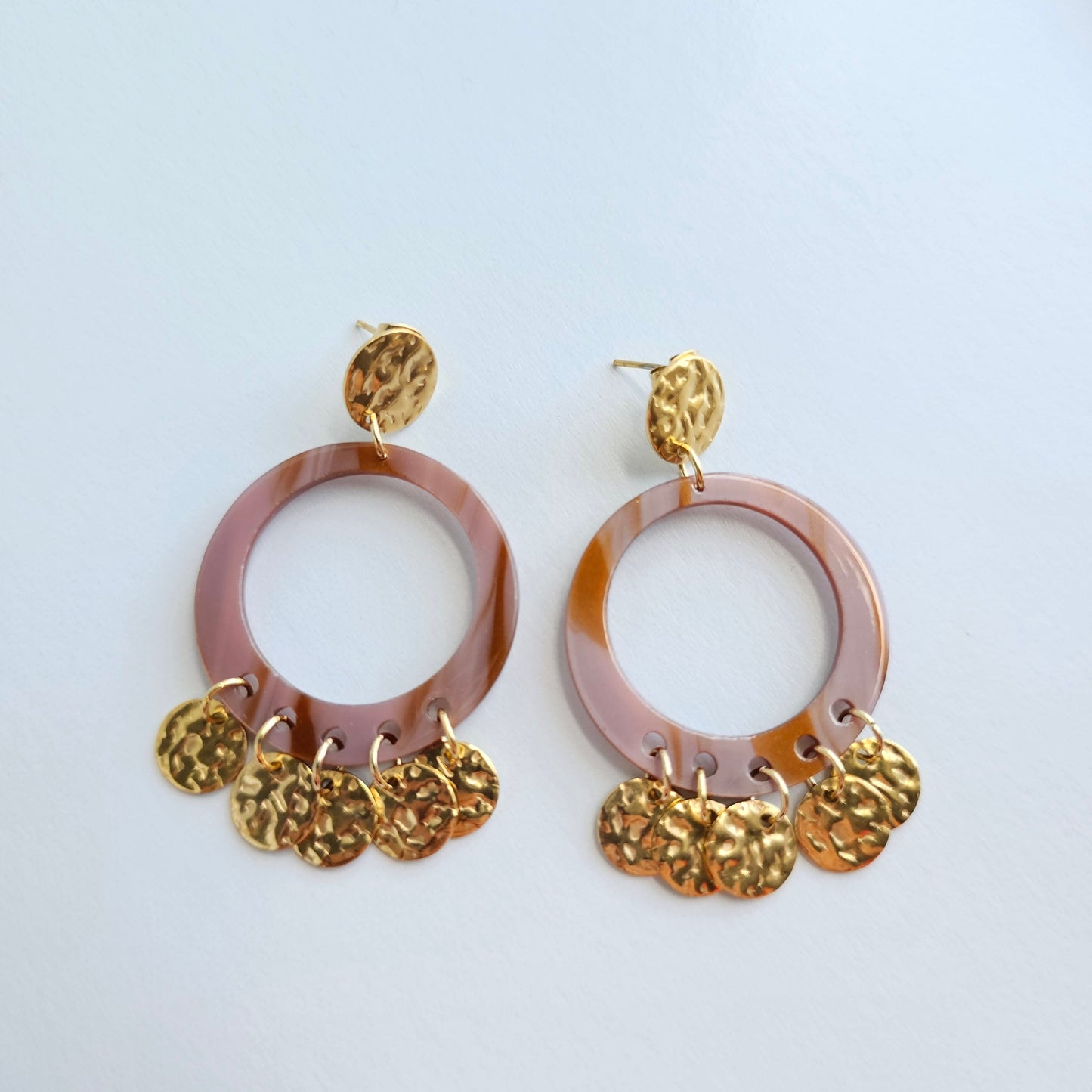 Francesca Earrings - Mauve & Copper
