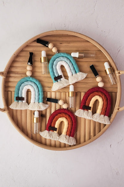 Macrame Car Vent Rainbow Diffuser