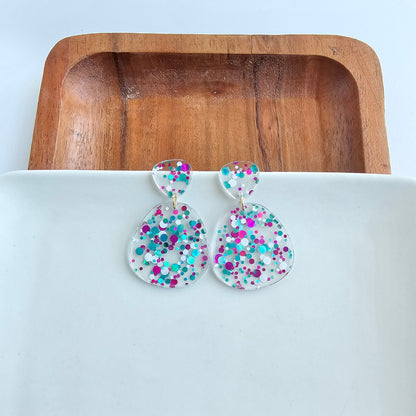 Penelope Earrings - Blue Violet Confetti