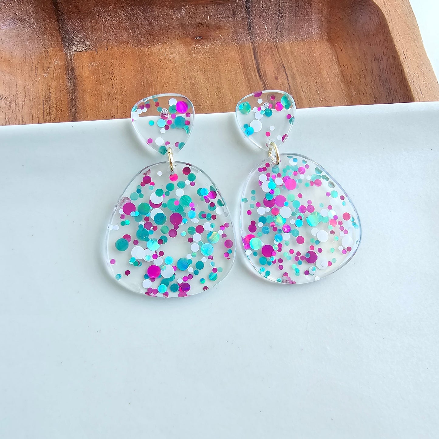 Penelope Earrings - Blue Violet Confetti