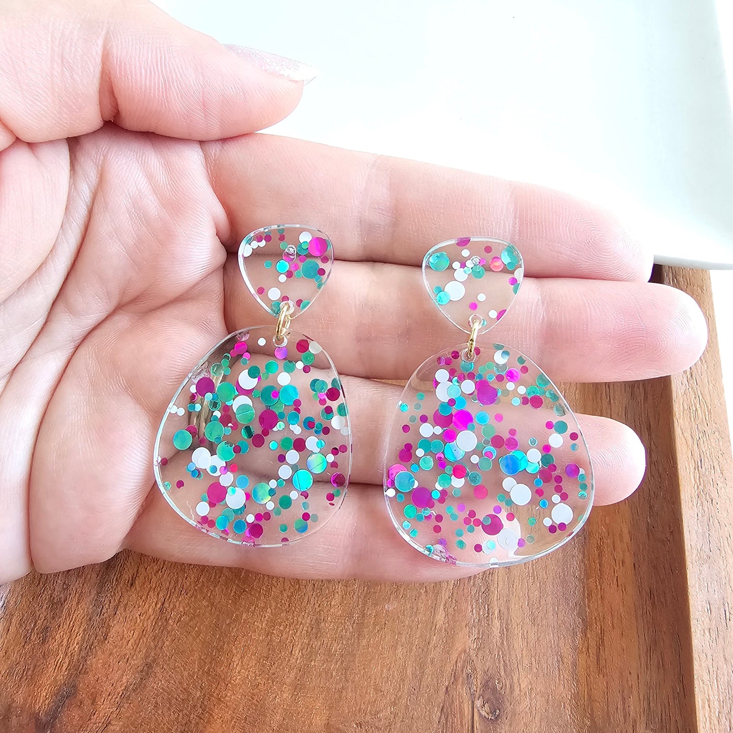 Penelope Earrings - Blue Violet Confetti