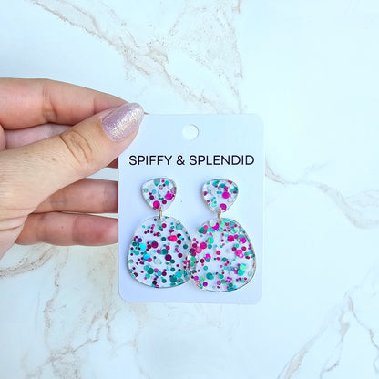 Penelope Earrings - Blue Violet Confetti