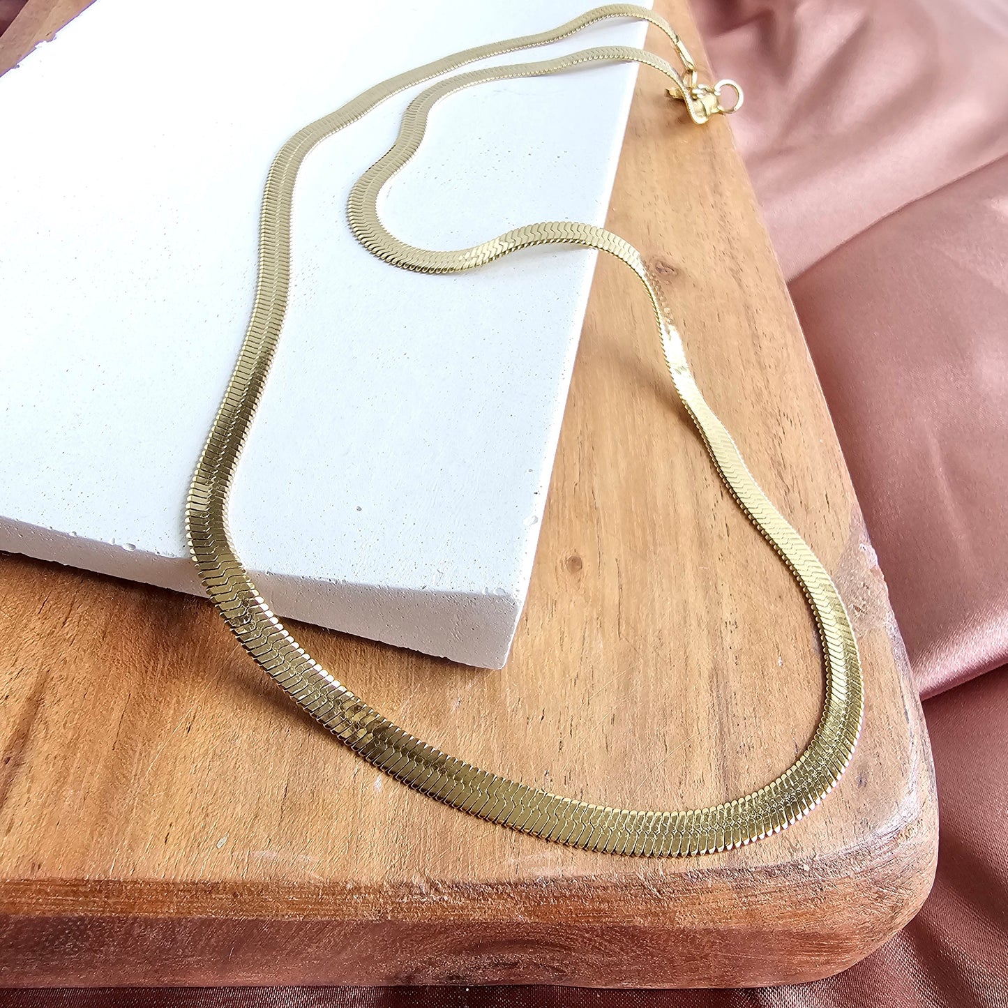 Luxe Gold Herringbone Chain - 20"