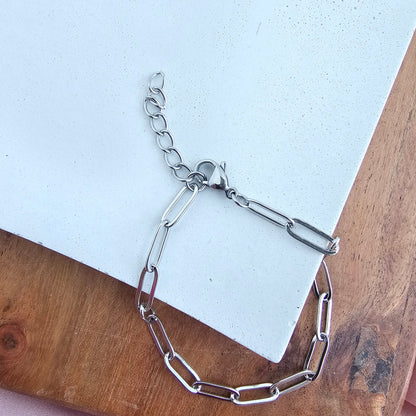 Luxe Silver Paper Clip Bracelet
