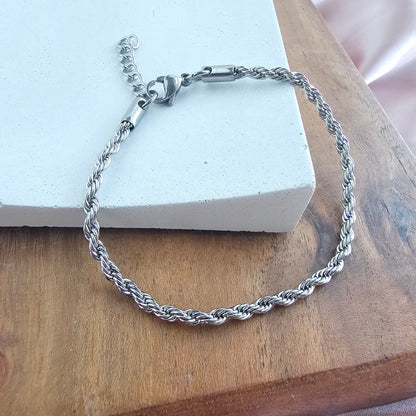Luxe Silver Rope Bracelet