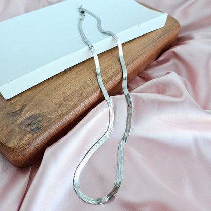 Luxe Silver Herringbone Chain - 20"