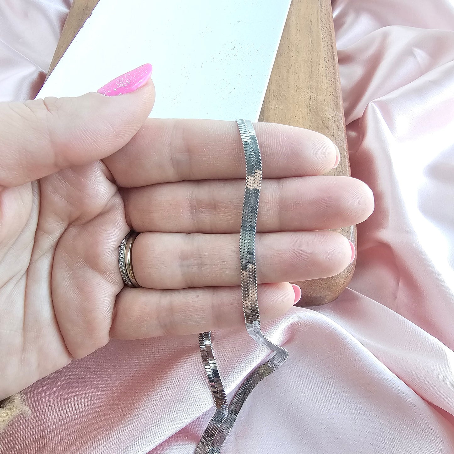 Luxe Silver Herringbone Chain - 20"