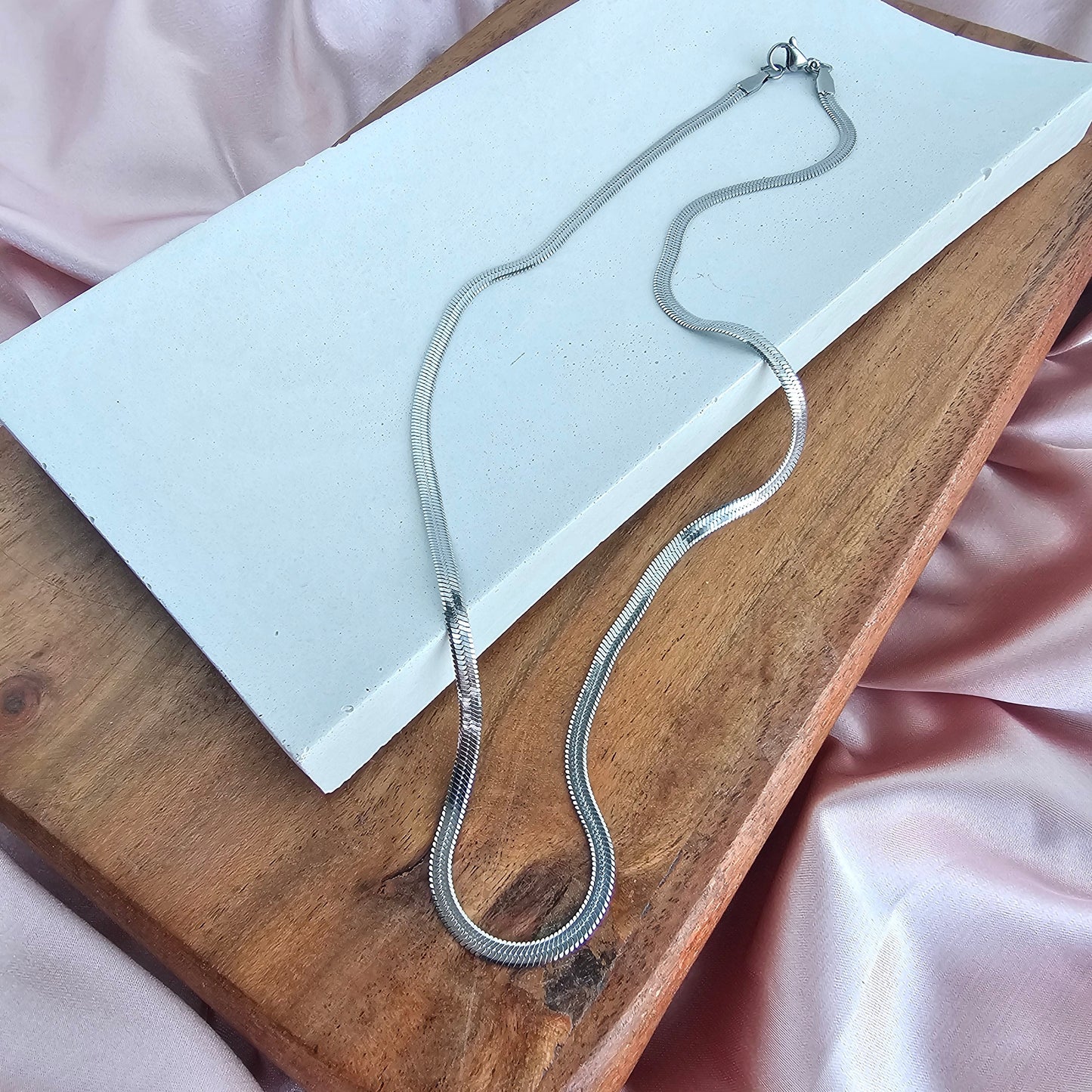 Luxe Silver Delicate Herringbone Chain - 18"