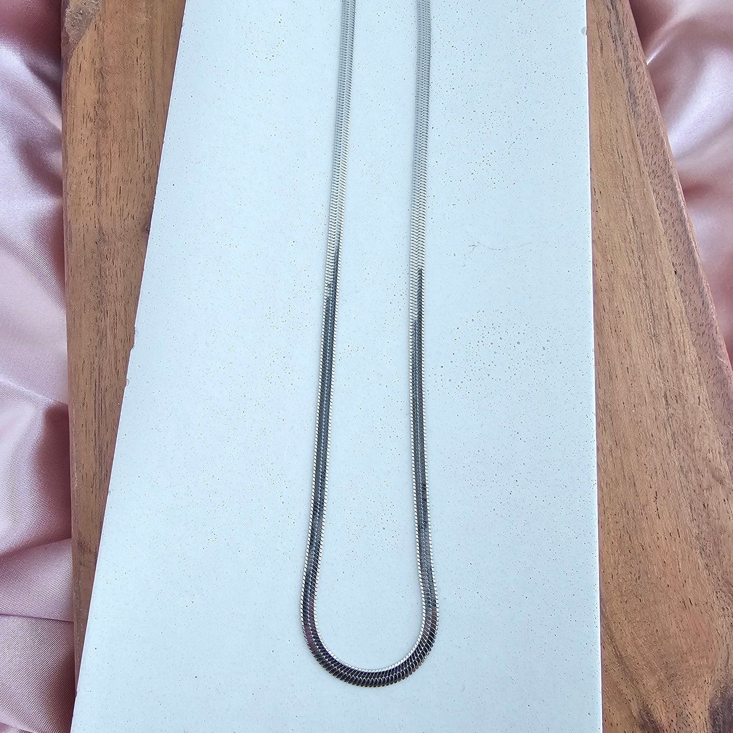 Luxe Silver Delicate Herringbone Chain - 18"