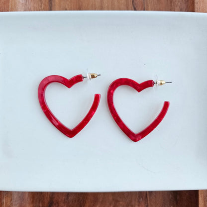 Heart Hoops - Red