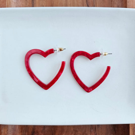 Heart Hoops - Red