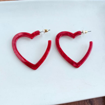 Heart Hoops - Red