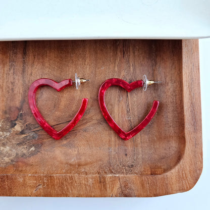 Heart Hoops - Red