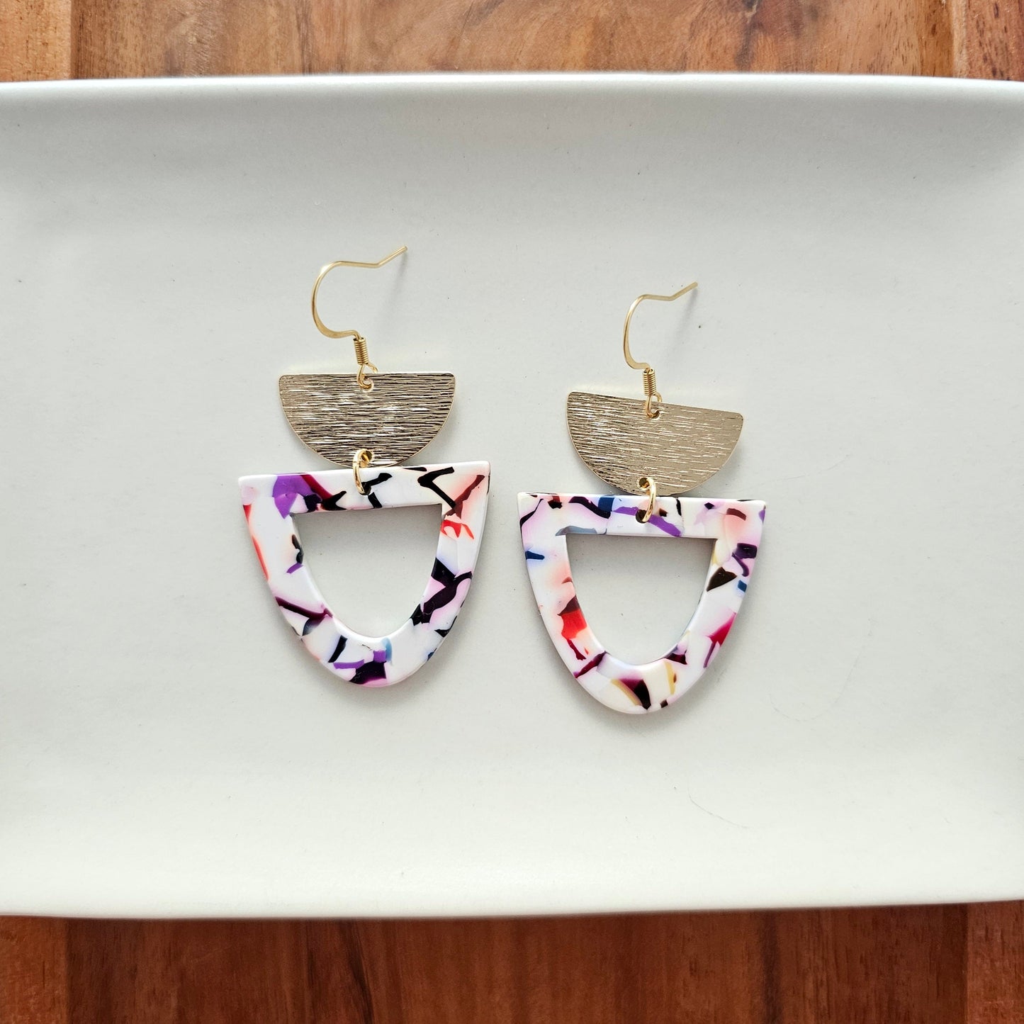 Irene Earrings - Marble Confetti