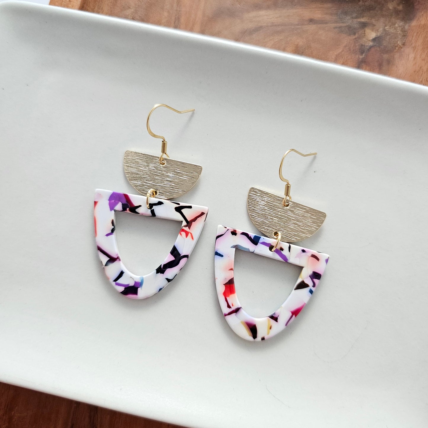 Irene Earrings - Marble Confetti