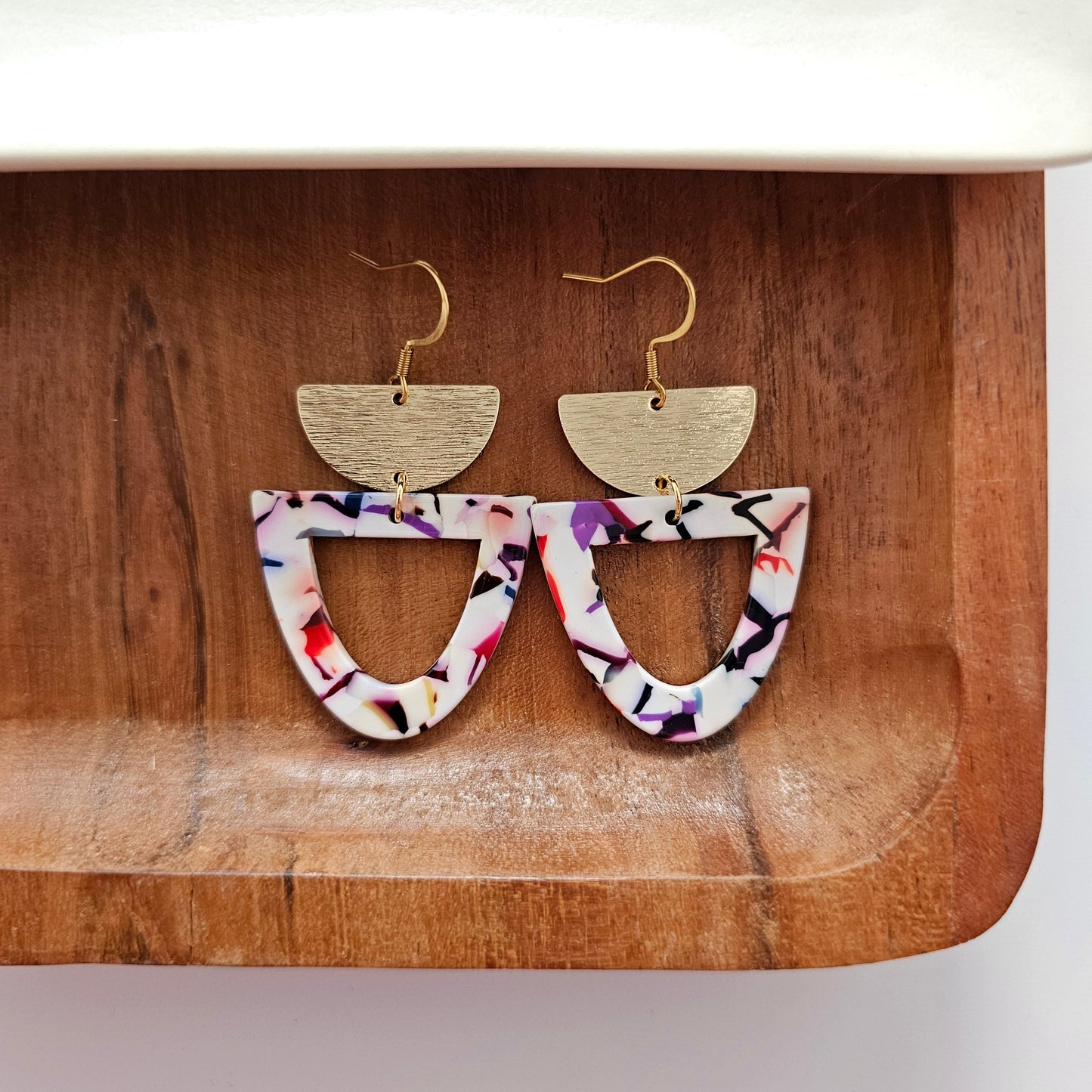 Irene Earrings - Marble Confetti