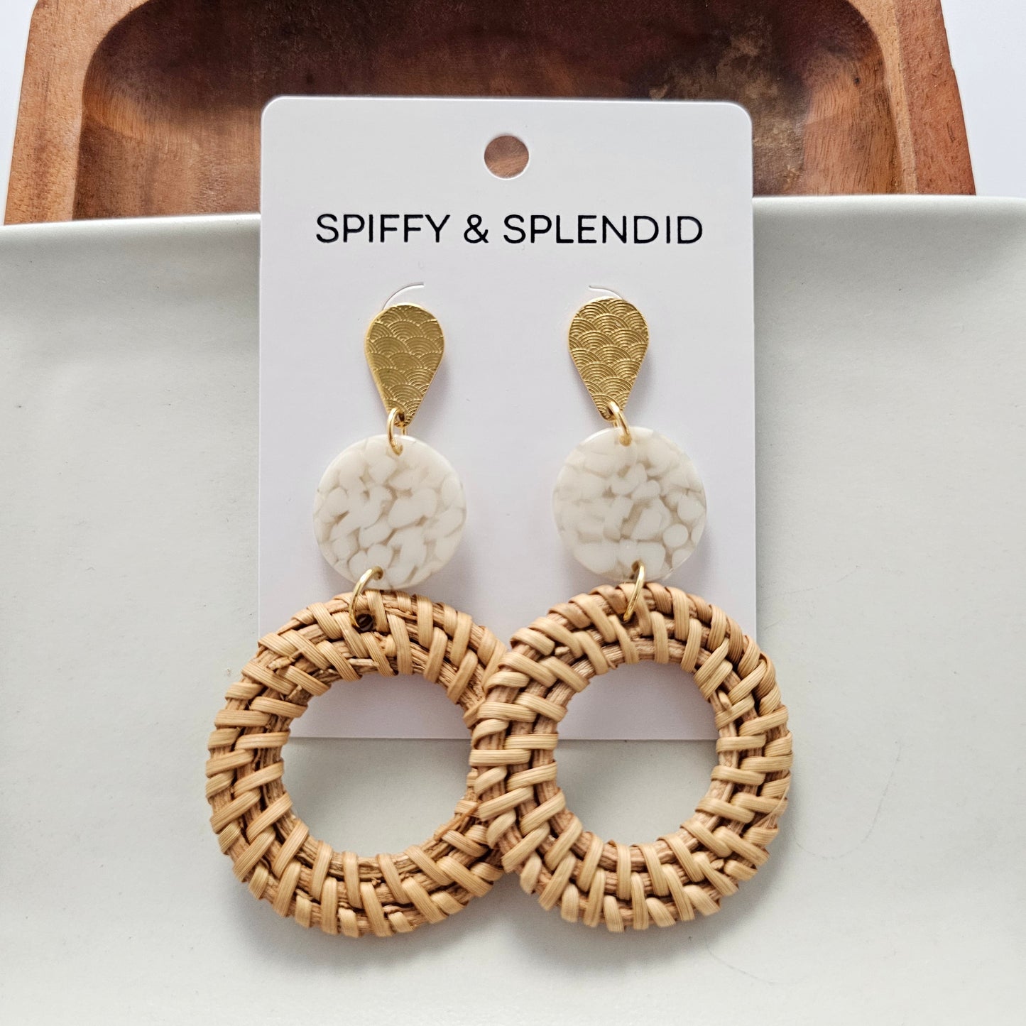 Lana Earrings - Dark Rattan