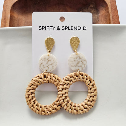 Lana Earrings - Dark Rattan