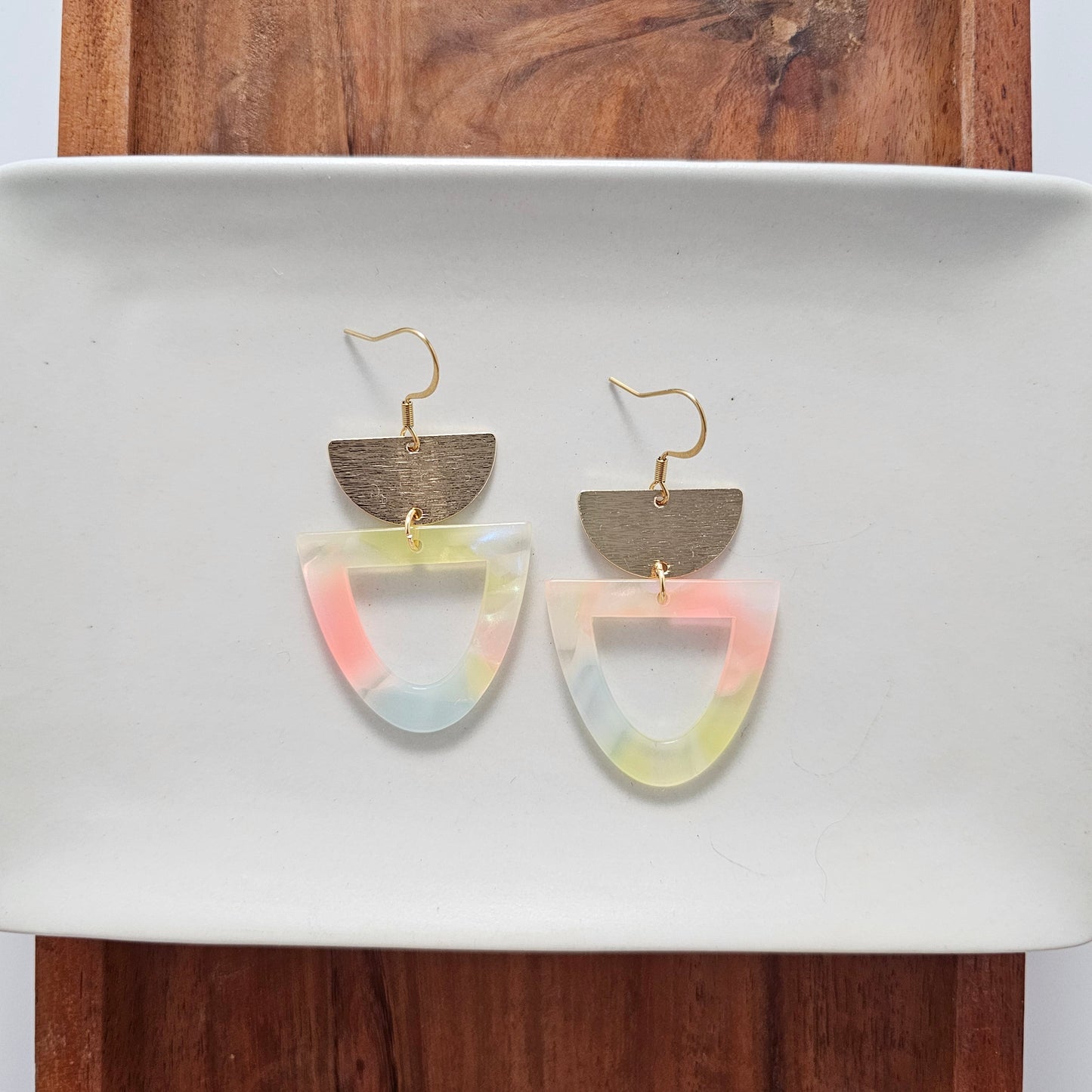 Irene Earrings - Iridescent Neon