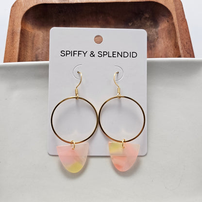 Iris Earrings Large - Iridescent Neon