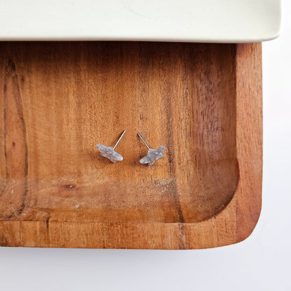 Star Studs - Silver Glitter