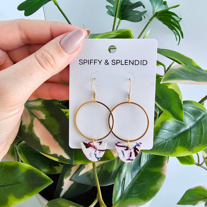 Iris Earrings Large - Marble Confetti