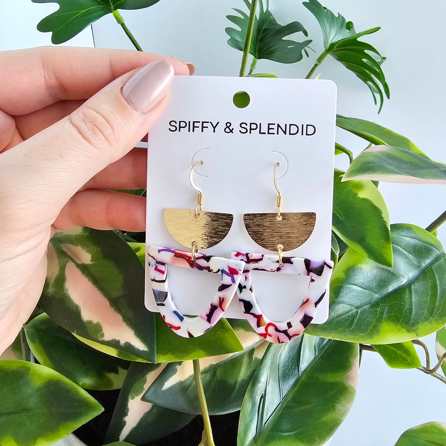 Irene Earrings - Marble Confetti