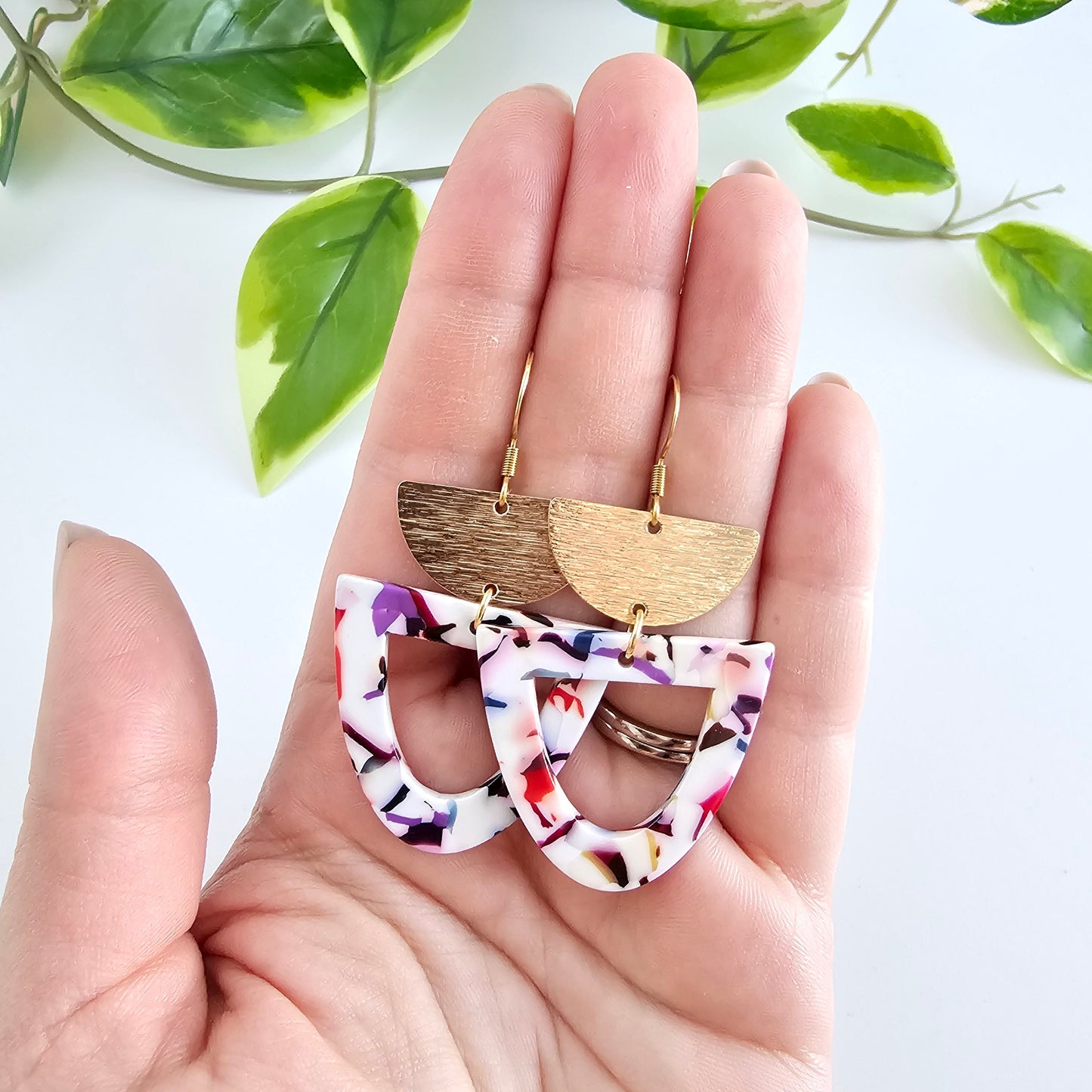 Irene Earrings - Marble Confetti