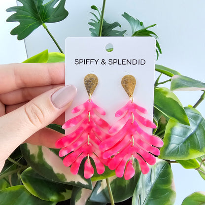 Palm Earrings - Hot Pink