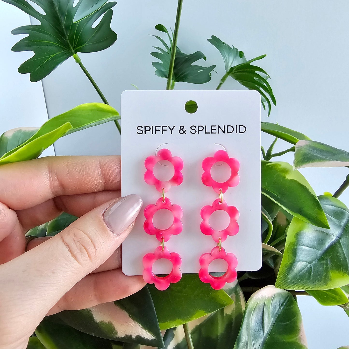 Delilah Earrings - Hot Pink