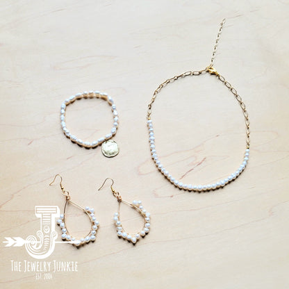 Freshwater Pearl Bracelet with Matte Gold Coin 804m