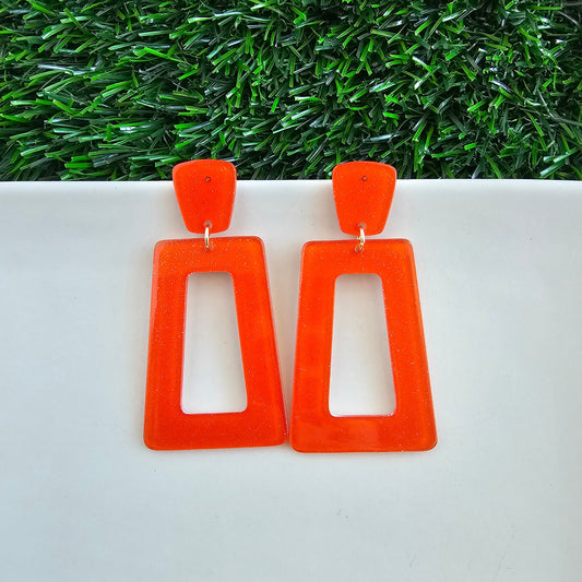 Avery Earrings - Orange Glitter