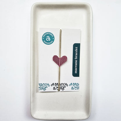 Heart Macrame Adjustable Bracelet