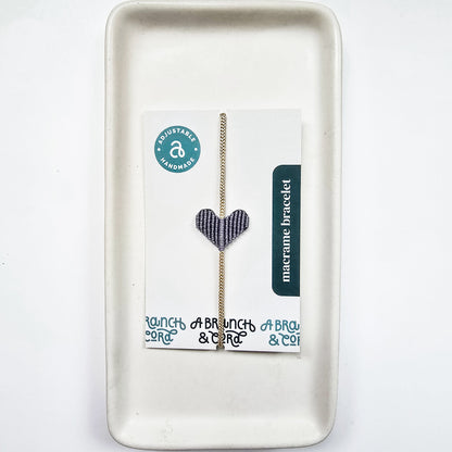 Heart Macrame Adjustable Bracelet