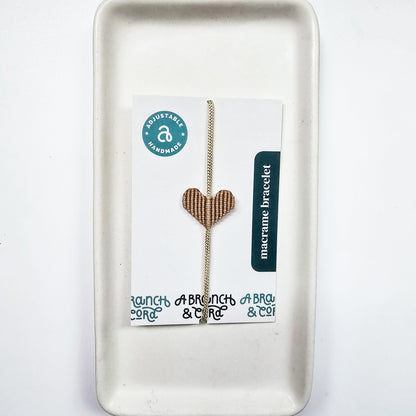 Heart Macrame Adjustable Bracelet