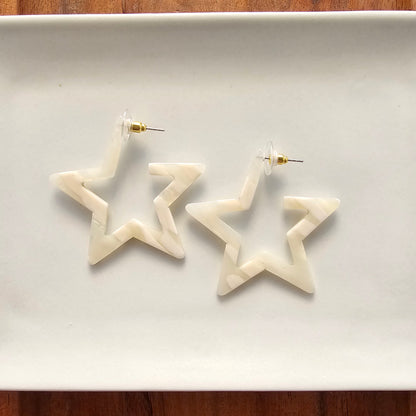Star Hoops - Ivory
