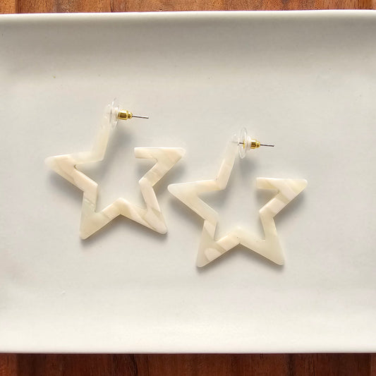Star Hoops - Ivory