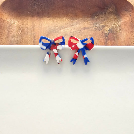 Bow Studs - Red, White & Blue