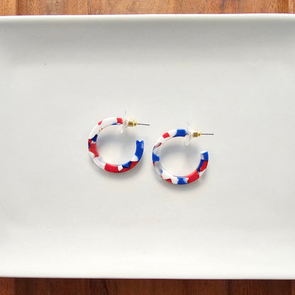 Cam Mini Hoops - Red, White & Blue