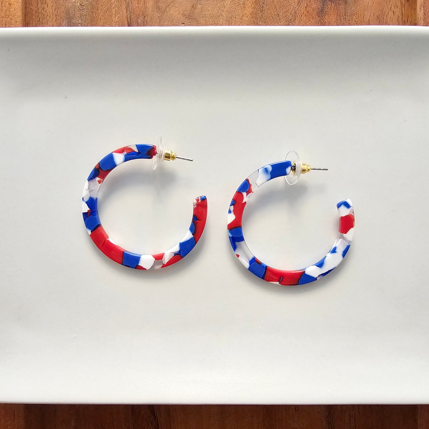 Camy Hoops - Red, White & Blue