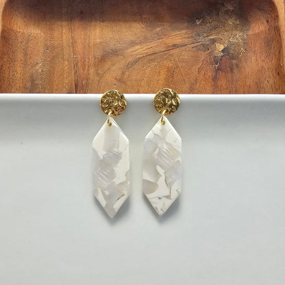 Gemma Earrings - Breezy White