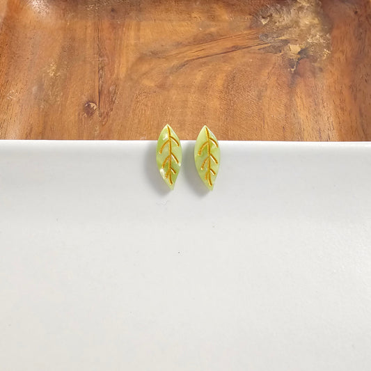 Leaf Studs - Fern Green