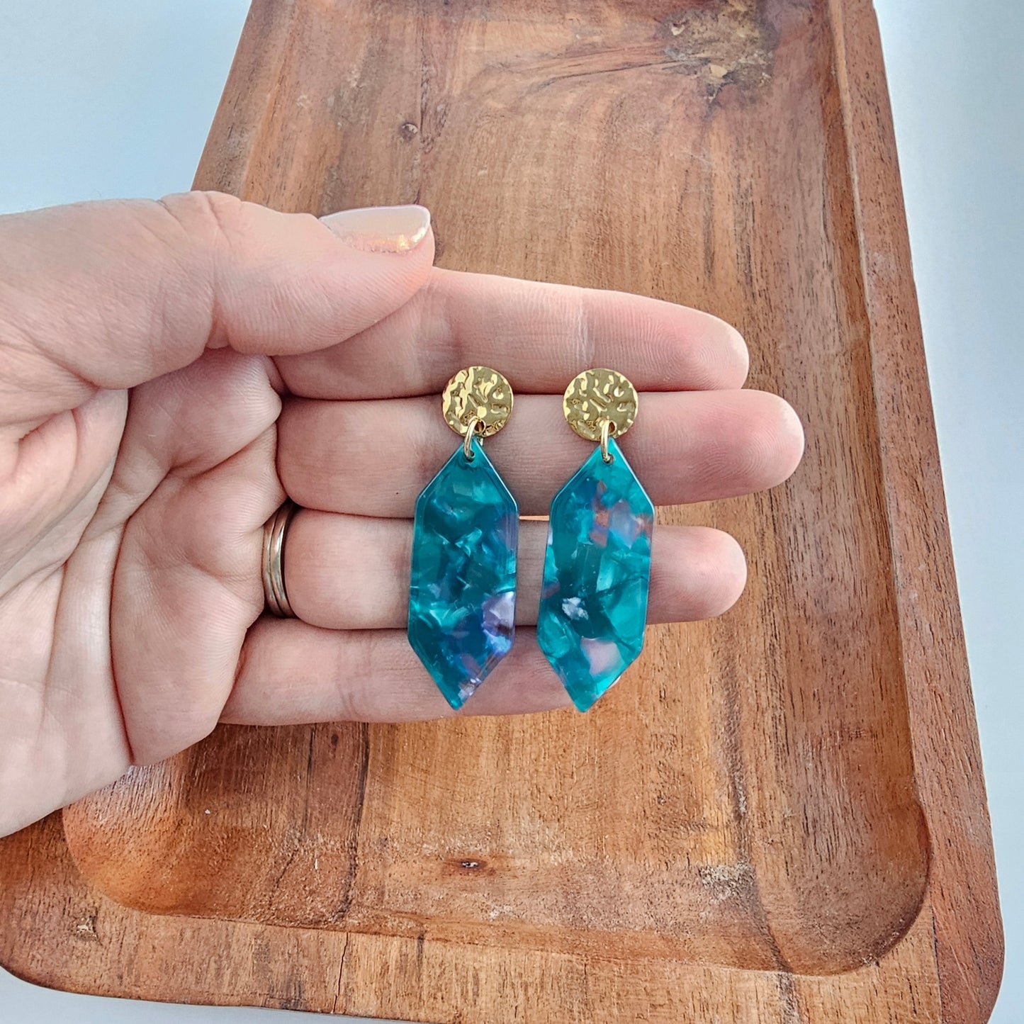 Gemma Earrings - Sea Green