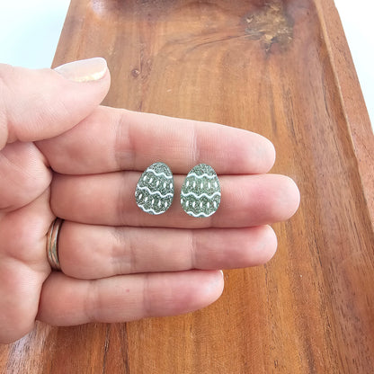 Easter Egg Studs - Pastel Green Glitter
