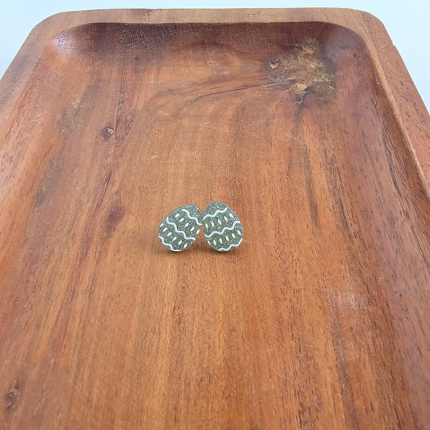Easter Egg Studs - Pastel Green Glitter
