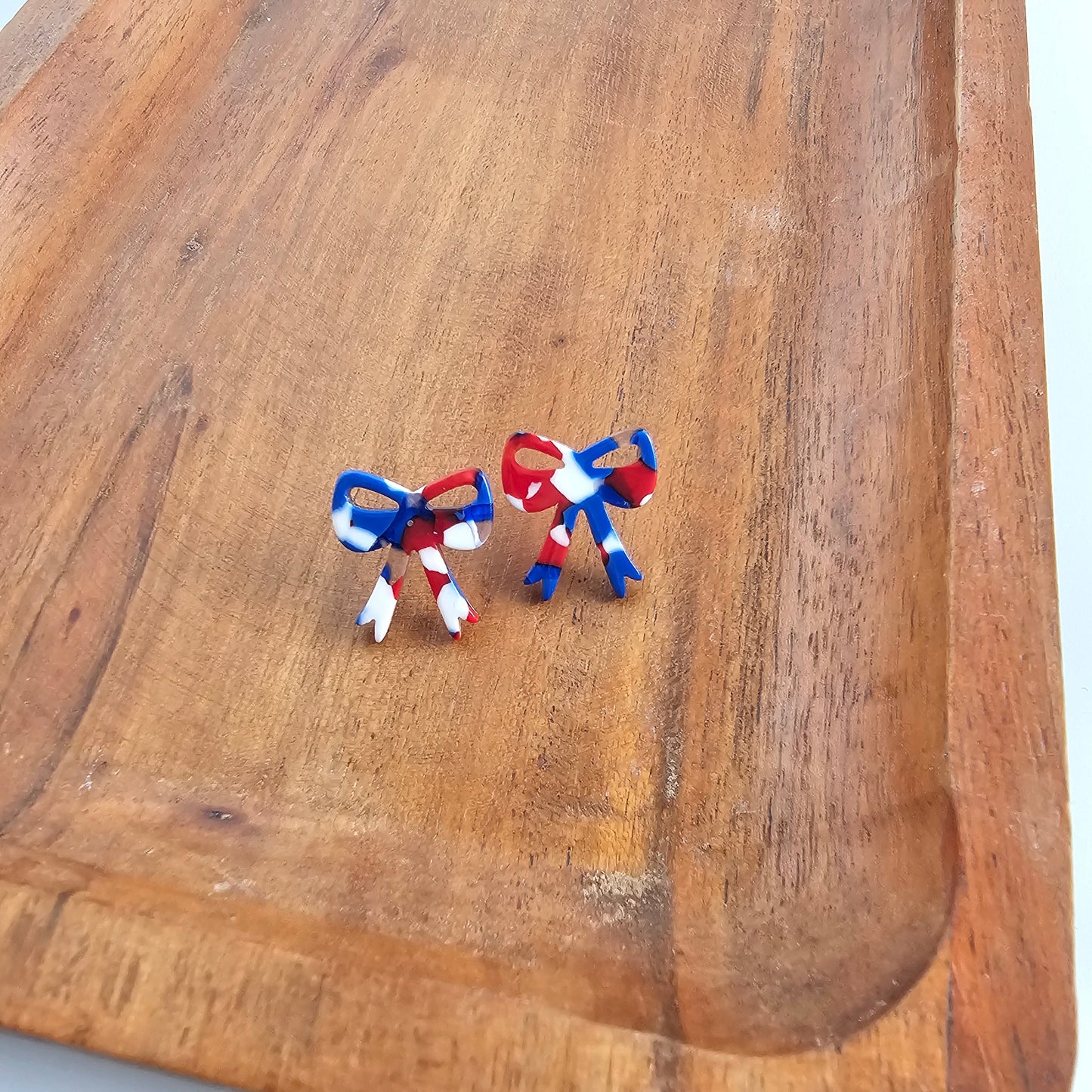 Bow Studs - Red, White & Blue