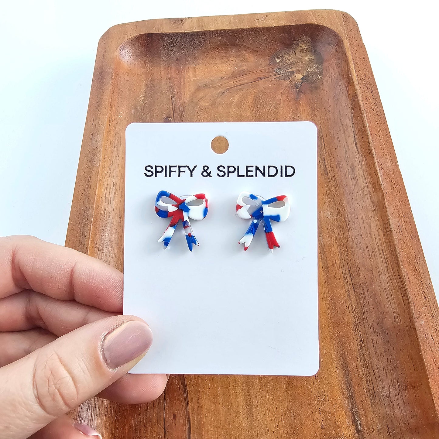 Bow Studs - Red, White & Blue