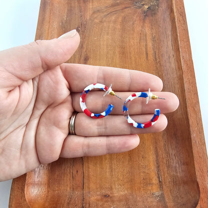 Cam Mini Hoops - Red, White & Blue