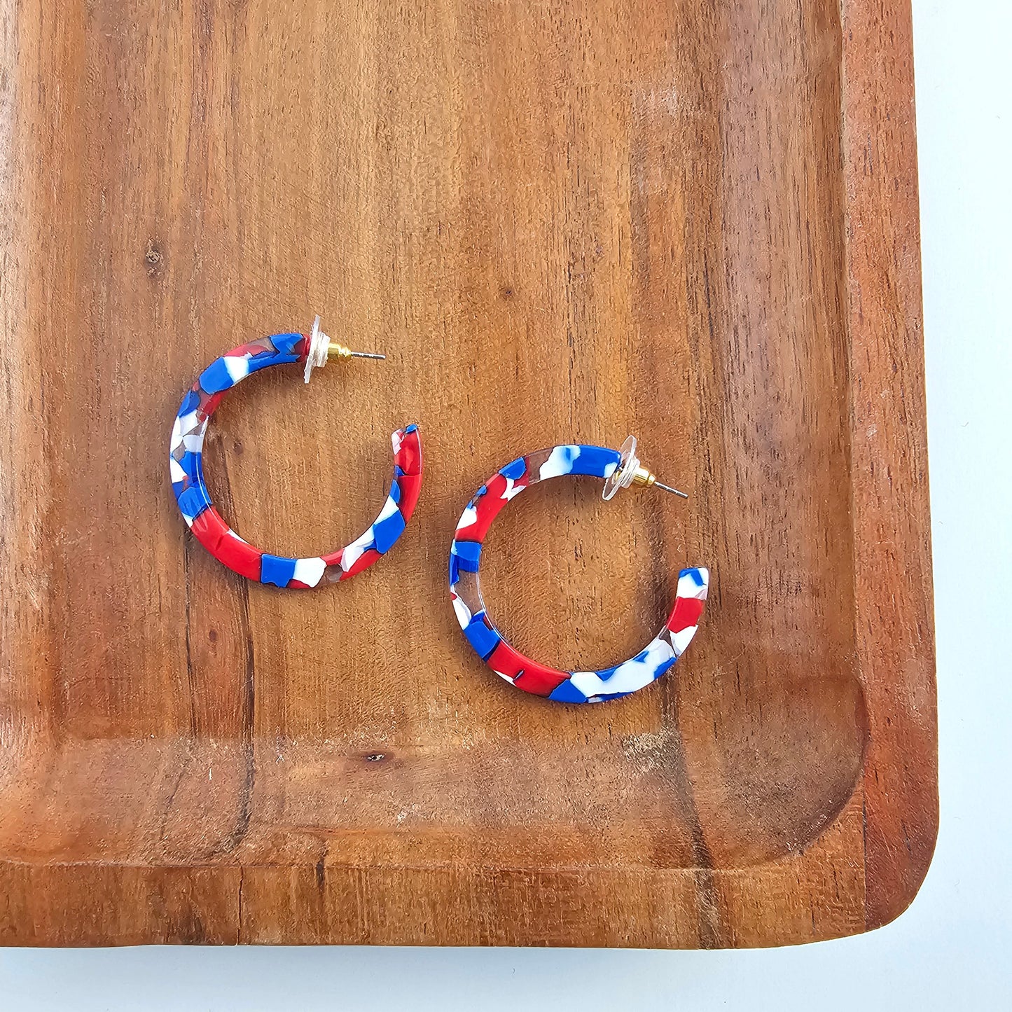 Camy Hoops - Red, White & Blue