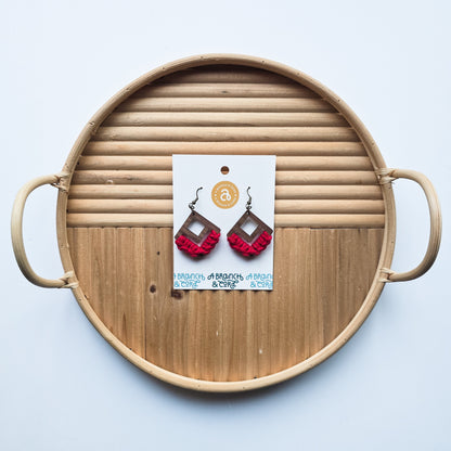 Macrame Knotted Earrings - Double Diamond